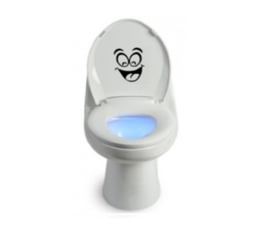 BERRYZILLA Toilet Smiley Face Decal Wall Art Decor Funny Bathroom Sticker (Come with glowindark Monster switchplate Decal)