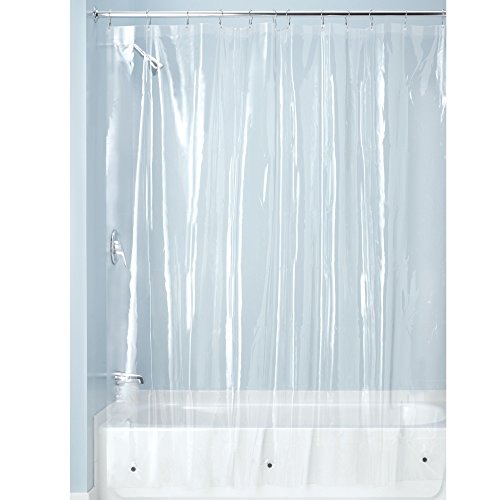 Book Cover iDesign PEVA Plastic Shower Curtain Liner, Mold and Mildew Resistant Plastic Shower Curtain for use Alone or With Fabric Curtain, 72 x 72 Inches, Clear