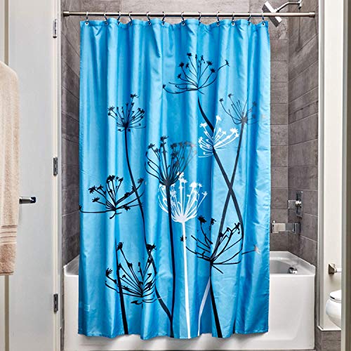Book Cover InterDesign Thistle Shower Curtain, Standard - Blue and Black