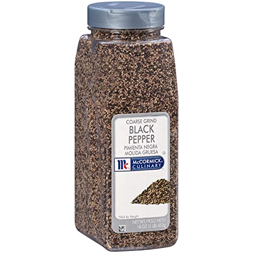 Book Cover McCormick Culinary Coarse Grind Black Pepper, 16 oz - One 16 Ounce Container of Coarse Ground Black Pepper Sourced for Chefs for Sharp, Woody Flavors for Grilling and Cooking