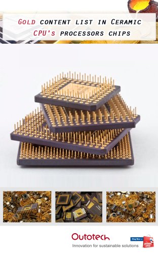 Gold content list in Ceramic CPU's processors chips