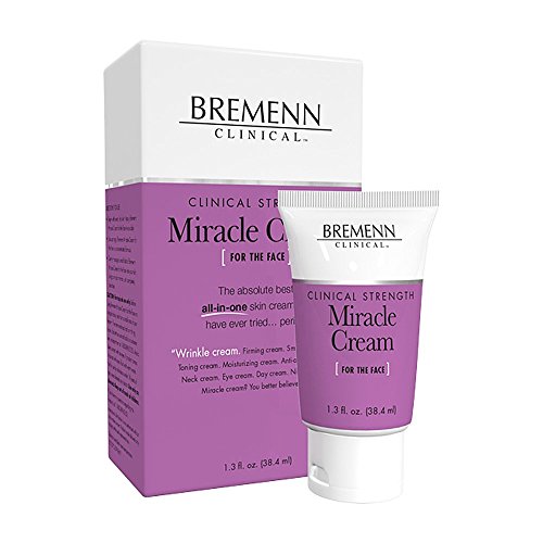 BREMENN CLINICAL Clinical Strength Miracle Cream - All-in-One Cosmetic Cream Can Be Used for Visibly Combating Wrinkles and Firming, Smoothing, Toning, and Moisturizing Skin, (1.3 oz.)