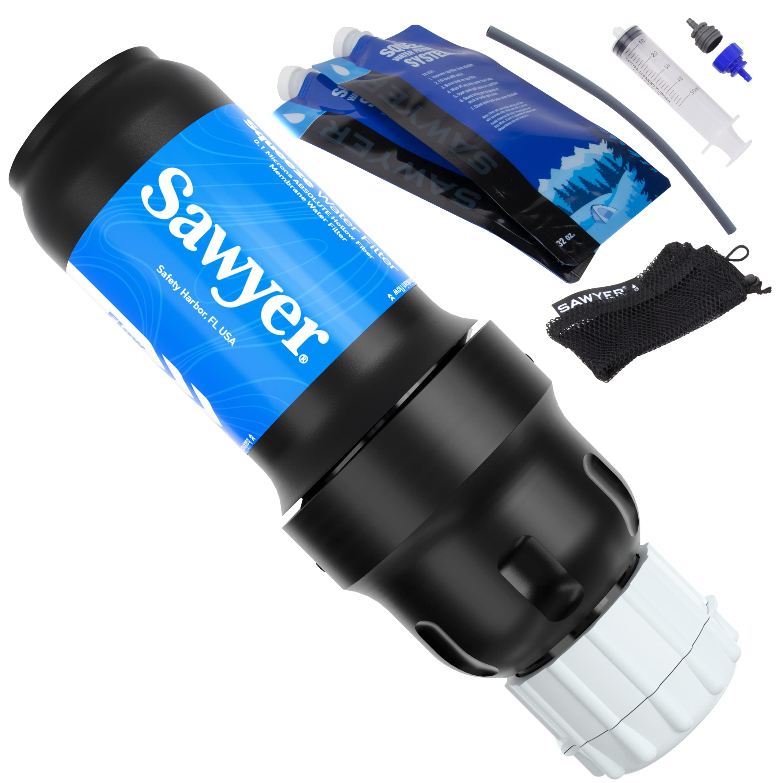 Sawyer Products SP129 PointOne Water Filtration System with 32-Ounce Squeezable Pouch