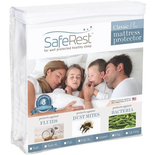 Book Cover SafeRest Twin Extra Long (XL) Size Classic Plus 100% Waterproof Mattress Protector - Vinyl Free