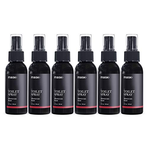 Mask Toilet Spray, Sanitizer, Moroccan Rose, 2-Ounce (6-Pack), Deodorizer Bathroom Spray