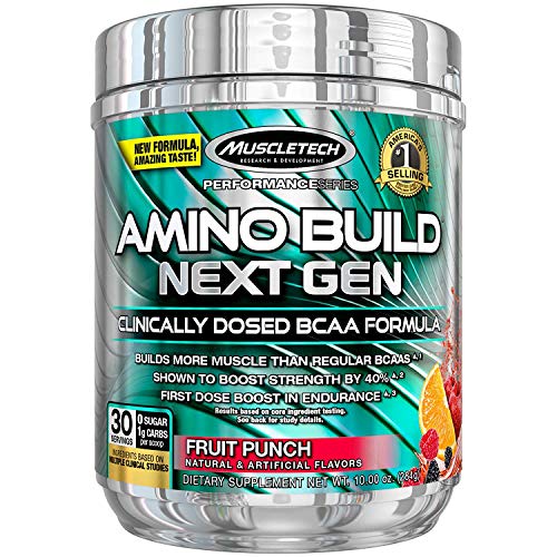 Book Cover MuscleTech Amino Build Next Gen Energy Supplement, Formulated with BCAA Amino Acids, Betaine, Vitamin B12 & B6 for Muscle Strength & Endurance, Fruit Punch Splash, 30 Servings (284g)