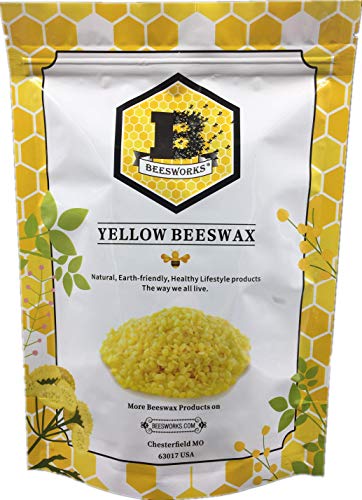 Book Cover Beesworks Beeswax Pellets, Yellow, 1lb-Cosmetic Grade-Triple Filtered Beeswax (1)