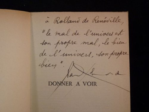ELUARD Paul Donner Ã  voir EDITION ORIGINALE Service de presse ENVOI AUTOGRAPHE