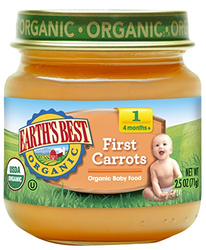 Book Cover Earth's Best Organic Stage 1 Baby Food, Carrots, 2.5 Ounce Jars, Pack of 12