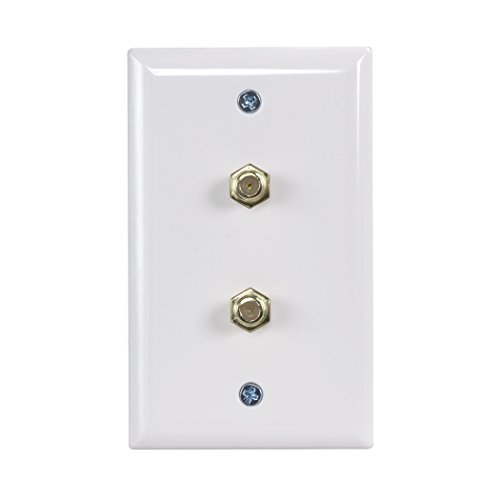 AmerTac - Zenith VW1001WJ2W Dual Coax Wallplate, White