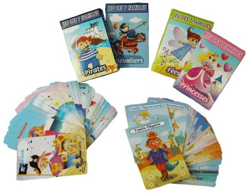Jeu des 7 Familles - lot de 4 jeux : Princesses, Fées, Pirates, Chevaliers