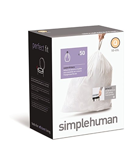 Book Cover simplehuman Custom Fit Trash Can Recycling Liner V, 16-18 L/ 4.2-4.8 Gal, 50-Count Box