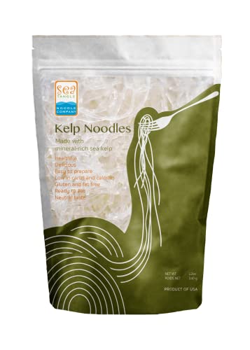 Sea Tangle Kelp Noodles (12oz) - Pack of 3 - Low Calorie Asian Noodles for Healthy Noodle Dishes - Gluten Free, Keto Noodle Sub for Rice Noodles, Glass Noodles, Pad Thai Noodles, Vermicelli