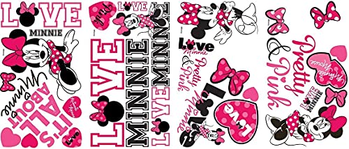 Book Cover Joy Toy 21800 Mickey and Friends Minnie Loves Pink Wall Decals Sticker in Blister Pack