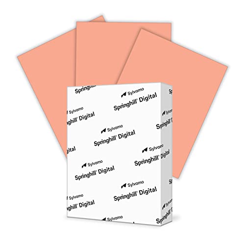 Springhill 8.5” x 11” Salmon Colored Cardstock Paper, 90lb, 163gsm, 250 Sheets (1 Ream) – Premium Lightweight Cardstock, Printer Paper with Smooth Finish for Cards, Flyers, Scrapbooking & More – 085100R