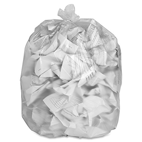 Genuine Joe GJO01760 High-Density Trash Can Liner, 56 Gallon Capacity, 48" Length x 43" Width x 0.63 mil Thickness, Clear (Case of 200)