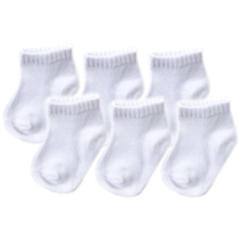 Luvable Friends Unisex Baby Newborn and Baby Socks Set, White, 12-24 Months