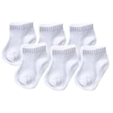 Luvable Friends Unisex Baby Newborn and Baby Socks Set, White, 12-24 Months