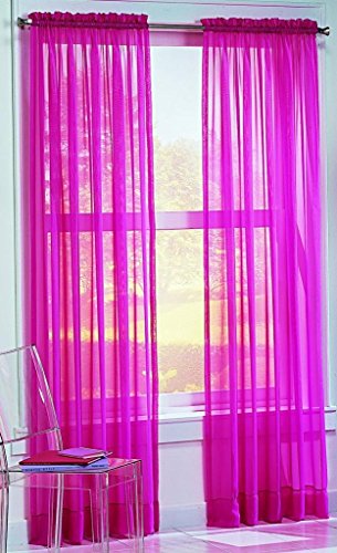 Book Cover DreamKingdom - 2 PCS Solid Sheer Window Curtains/Drape/Panels/Treatment Brand New 58