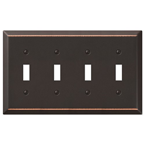 Four Toggle Wall Switch Plate - Oil Rubbed Bronze