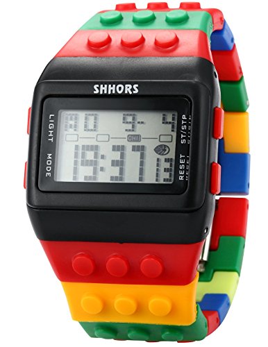Shhors Rubber Digital Stopwatch Men's Ladies Sport Watch LED092