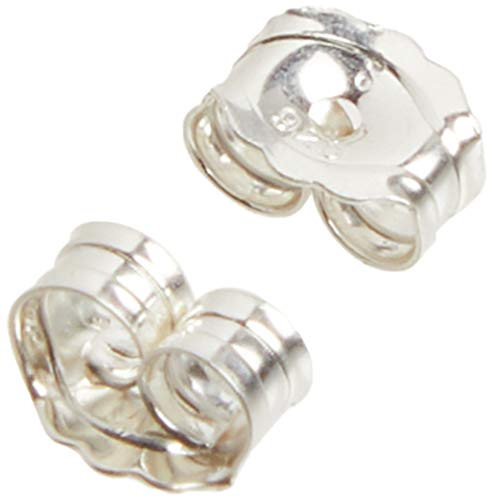 Beadaholique 5005080 Sterling Earring Backs, 4mm, Silver, 12 Piece (Pack of 1)