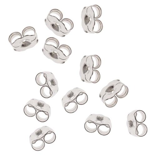 Book Cover Beadaholique 5005150 12-Piece Sterling Earring Backs, 5.5mm, Silver