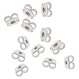 Beadaholique 5005150 12-Piece Sterling Earring Backs, 5.5mm, Silver