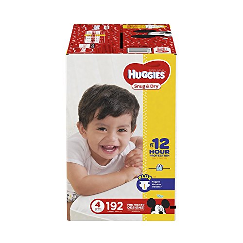 Book Cover Huggies Snug & Dry Diapers, Size 4, 192 Count (One Month Supply)
