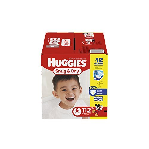 HUGGIES Snug & Dry Diapers, Size 6, 112 Count (Packaging May Vary) Giant Pack Size 6 (112 Count)