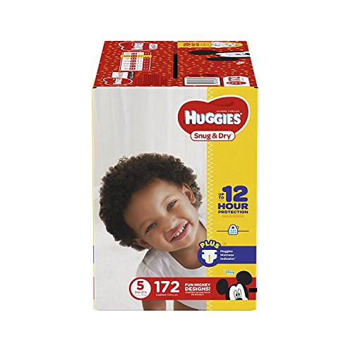 Book Cover Huggies Snug & Dry Diapers, Size 5, 172 Count (One Month Supply)
