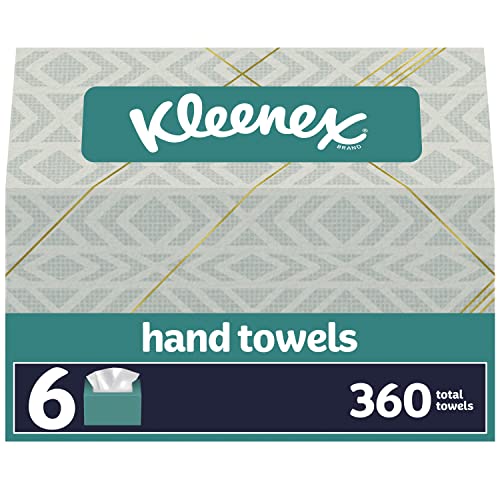 Book Cover Kleenex Hand Towels, Single-Use Disposable Paper Towels, 6 Boxes, 60 Towels Per Box (360 Towels Total)