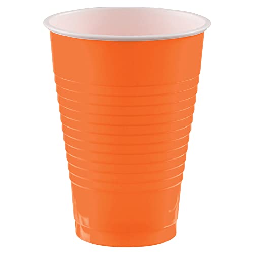 Big Party Pack Orange Peel Plastic Cups | 12 oz. | Pack of 50 | Party Supply