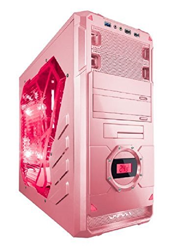 Book Cover APEVIA X-Dreamer 4 ATX Mid Tower Gaming Case with 5 Fans, Large Red Tinted Side Window, LCD Temperature Display, USB2.0/USB3.0/HD Audio Ports, Hard Disk Hot Swap Bay for 3.5