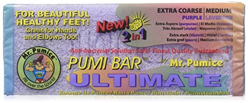 Mr. Pumice Ultimate Pumi Bar, 2-in-1 Callus Remover, Pedicure Stone & Ped File Scrubber for Smooth Feet and Heels, Dual-Grit (Medium + Coarse), 1 Count