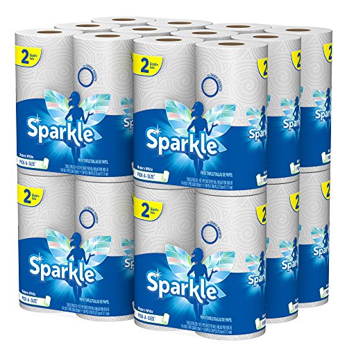 Book Cover Sparkle Paper Towels, 24 Giant Rolls, Pick-A-Size, White