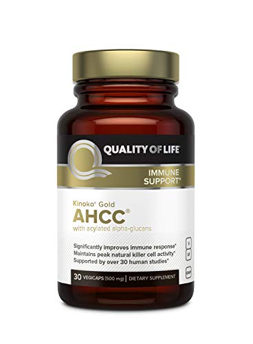 Premium Kinoko Gold AHCC Supplement–500mg of AHCC per Capsule–Supports Immune Health, Liver Function, Maintains Natural Killer Cell Activity & Enhances Cytokine Production–30 Veggie Capsules