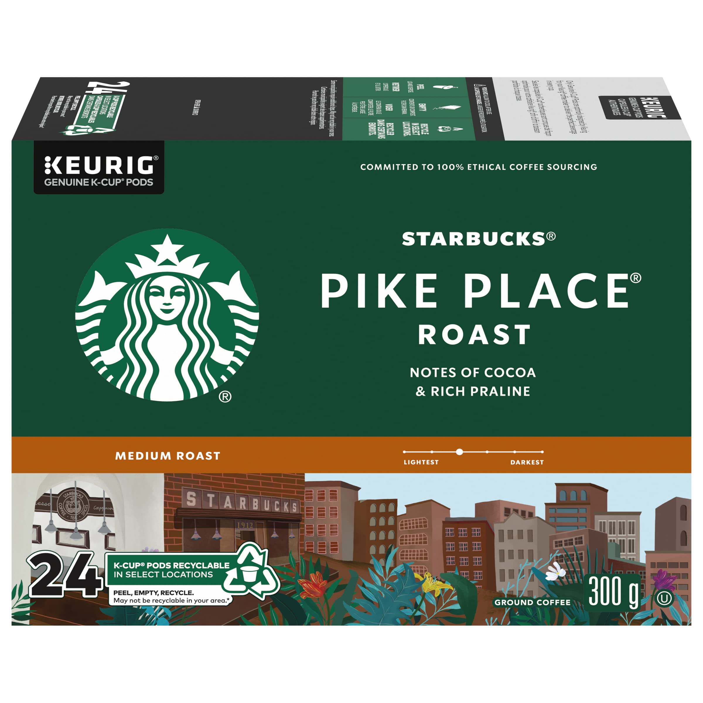 Starbucks Pike Place Roast, K-Cup for Keurig Brewers, 24 Count 24 Count (Pack of 1)