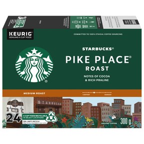 Starbucks Pike Place Roast, K-Cup for Keurig Brewers, 24 Count 24 Count (Pack of 1)