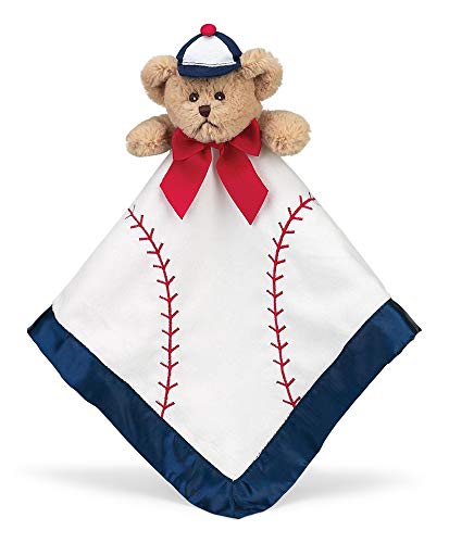 Book Cover Bearington Baby Lil' Slugger Snuggler, Baseball Plush Teddy Bear Stuffed Animal Security Blanket, Lovey 15