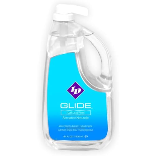 ID Glide 64 fl oz Water Based Personal Lubricant Hypoallergenic Lube for Men Women and Couples, Liquid Glide Natural Feel for Pleasure, Made in USA by ID Lubricants