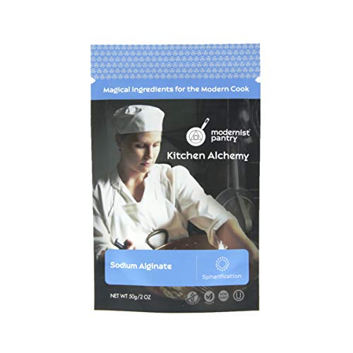 Book Cover Pure Sodium Alginate (Molecular Gastronomy) ⊘ Non-GMO ☮ Vegan ✡ OU Kosher Certified - 50g/2oz