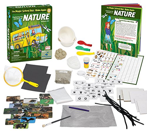 Book Cover The Magic School Bus Rides Again: Exploring the Wonders of Nature By Horizon Group USA, Homeschool STEM Kits, Includes Educational Manual, Butterfly Net, Scavenger Hunt, Plaster, Game Cards & More