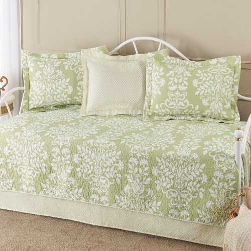 Book Cover Laura Ashley Home | Premium Quality Ultra Soft Daybed Coverlet, Lightweight Comfortable Bedding Set, Stylish Design for Home DÃ©cor, Cotton, Green, Twin Size