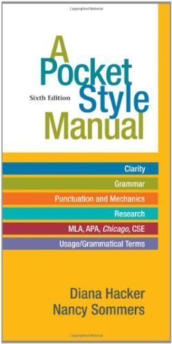 A Pocket Style Manual (Edition Sixth Edition) by Hacker, Diana, Sommers, Nancy [SpiralBound(2011Â£Â©]