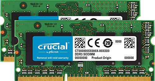 Crucial 8GB Kit (4GBx2) DDR3/DDR3L 1600 MT/s (PC3L-12800) Unbuffered SODIMM 204-Pin Memory - CT2KIT51264BF160BJ, Green
