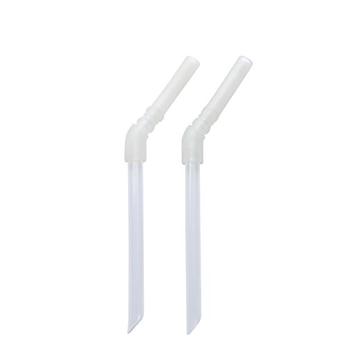 Book Cover OXO Tot Twist Top Water Bottle Replacement Straw Set , White, 2 Count (Pack of 1)
