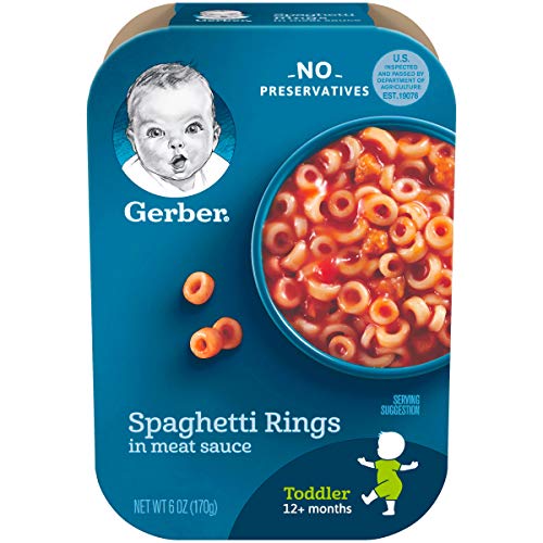 Book Cover Gerber Graduates Lil' Meals, Spaghetti Rings in Meat Sauce, 6 Ounce (Pack of 6) by Gerber Graduates