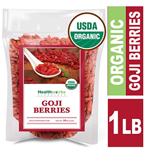 Book Cover Healthworks Raw Goji Berries (16 Ounces / 1 Pound) | Certified Organic & Sun-Dried | Keto, Vegan & Non-GMO | Baking, Teas & Smoothies | Antioxidant Superfood