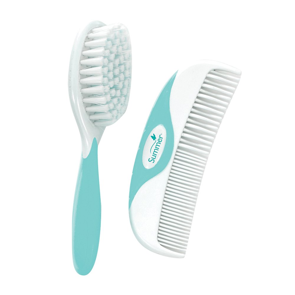 Book Cover Summer Brush and Comb, Teal/White